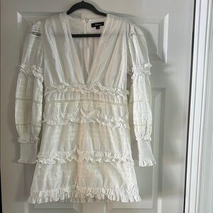 Athina Women’s White Ruffled Dress Size M